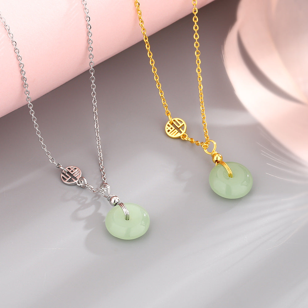 Clavicle Chain Exquisite Retro National Trend Blessing Card Safe Joy Necklaces