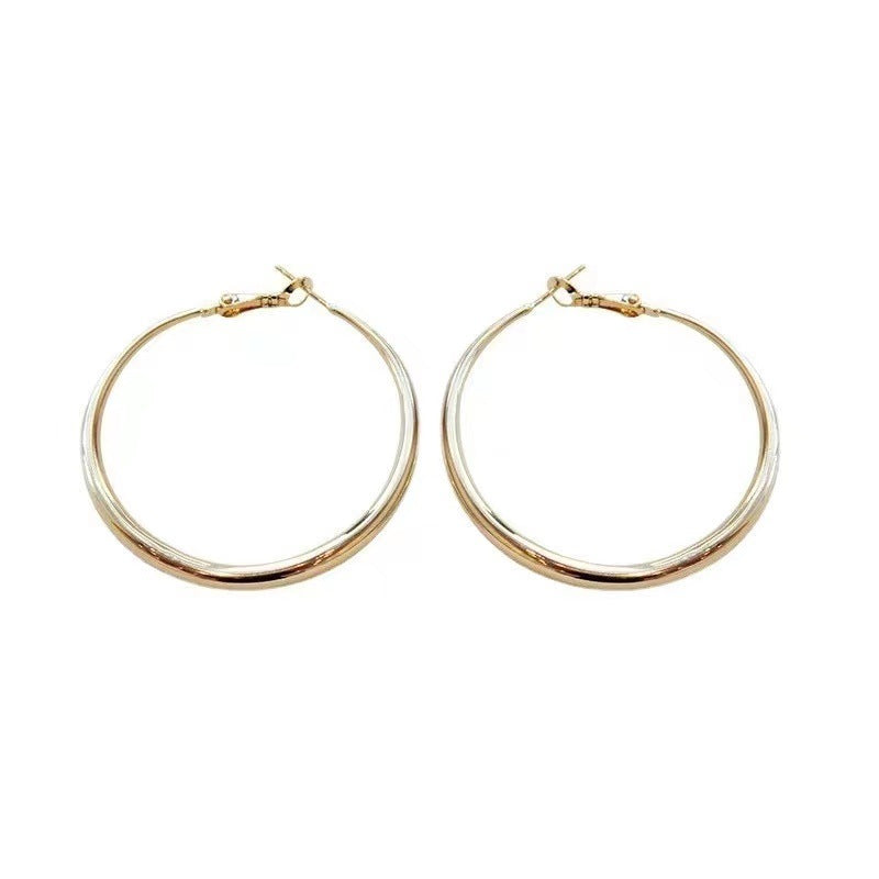 High-grade Thick Metal Circles Large Personality Earrings