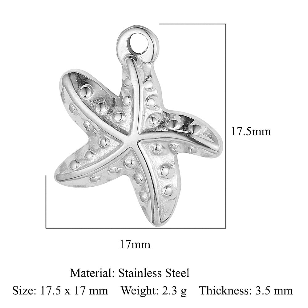 French Retro Titanium Steel Starfish Fishtail Ornament Accessories Dolphin Pendants