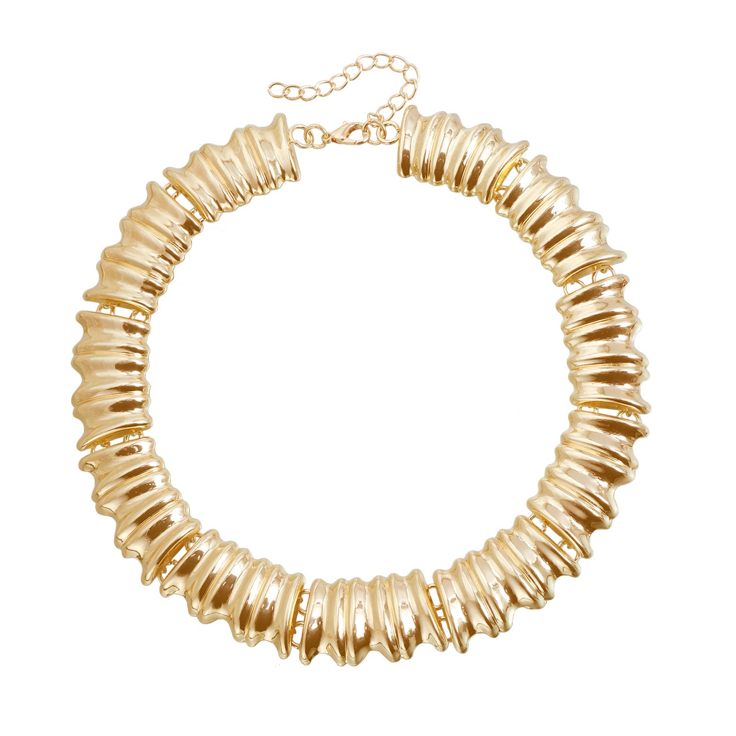 Women's Gilding Pleated Exaggerated Metal Personality Fashion Necklace