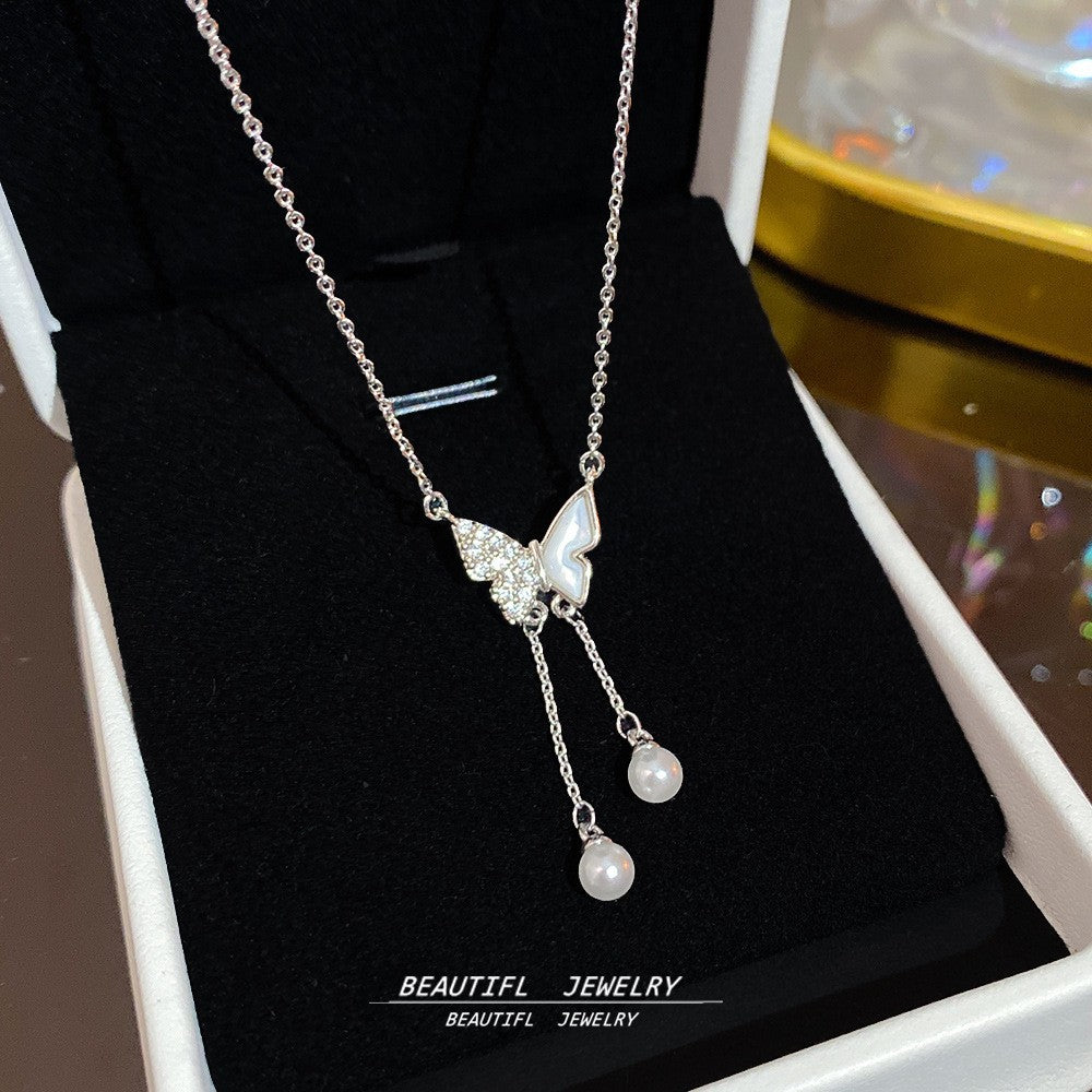 Women's Minority Simple Fashionable Elegant Zircon Clavicle Chain Titanium Steel Accessory Necklace