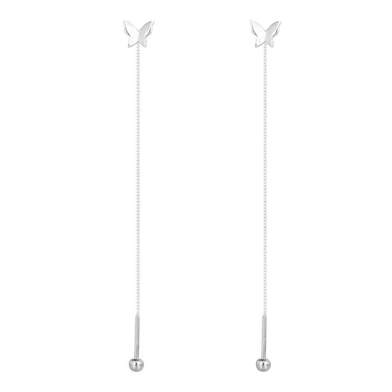 Women's Butterfly Screw Trendy Long Temperamental Tassel Ear Line