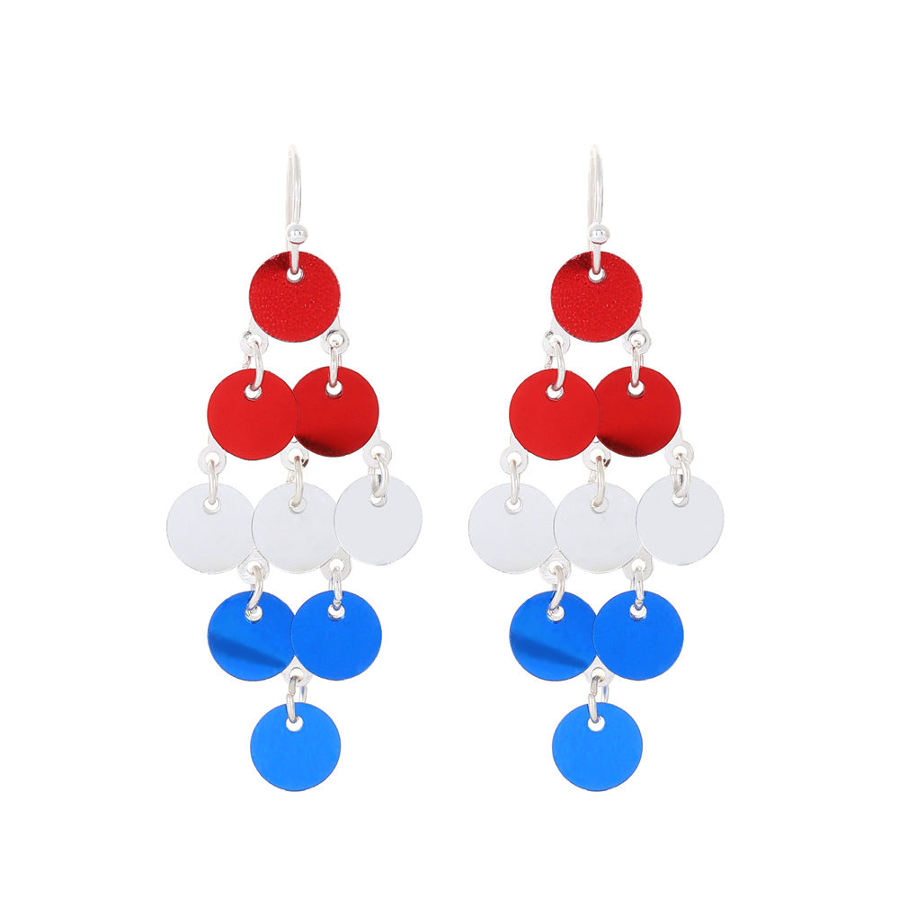Women's Carnival Party Stars Stripes National Flag With Stud Earrings