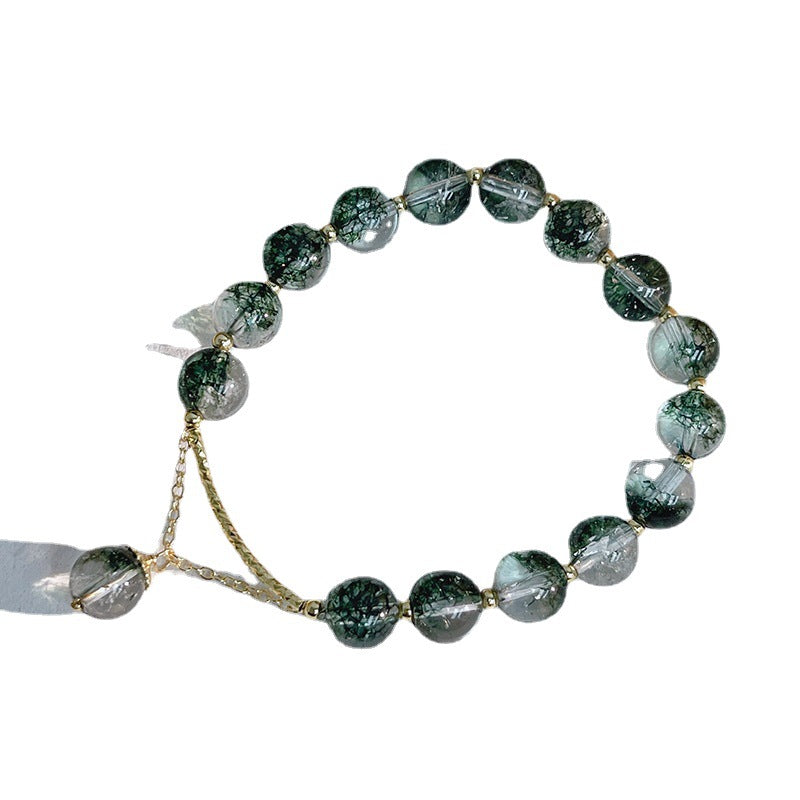 Vacation Style Green Phantom Quartz Graduation Bracelets