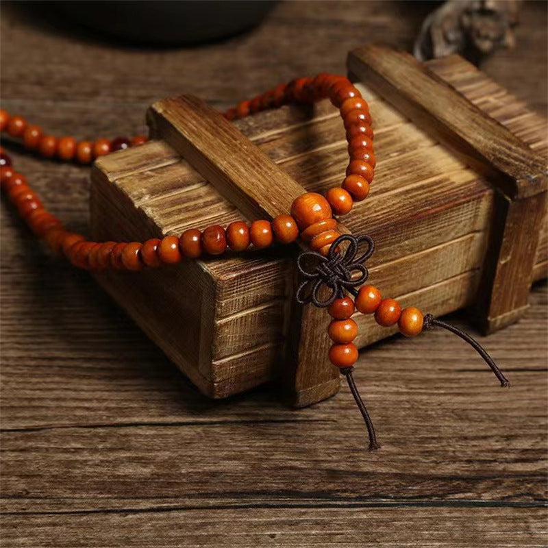 Pterocarpus Nanmu Wooden Prayer Beads Meditation Bracelets