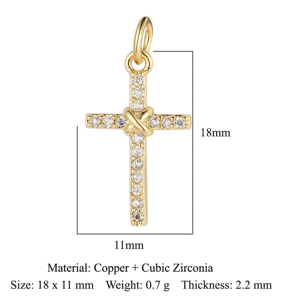 Star Moon Copper Zircon Ornament Accessories Lightning Eye Pendants