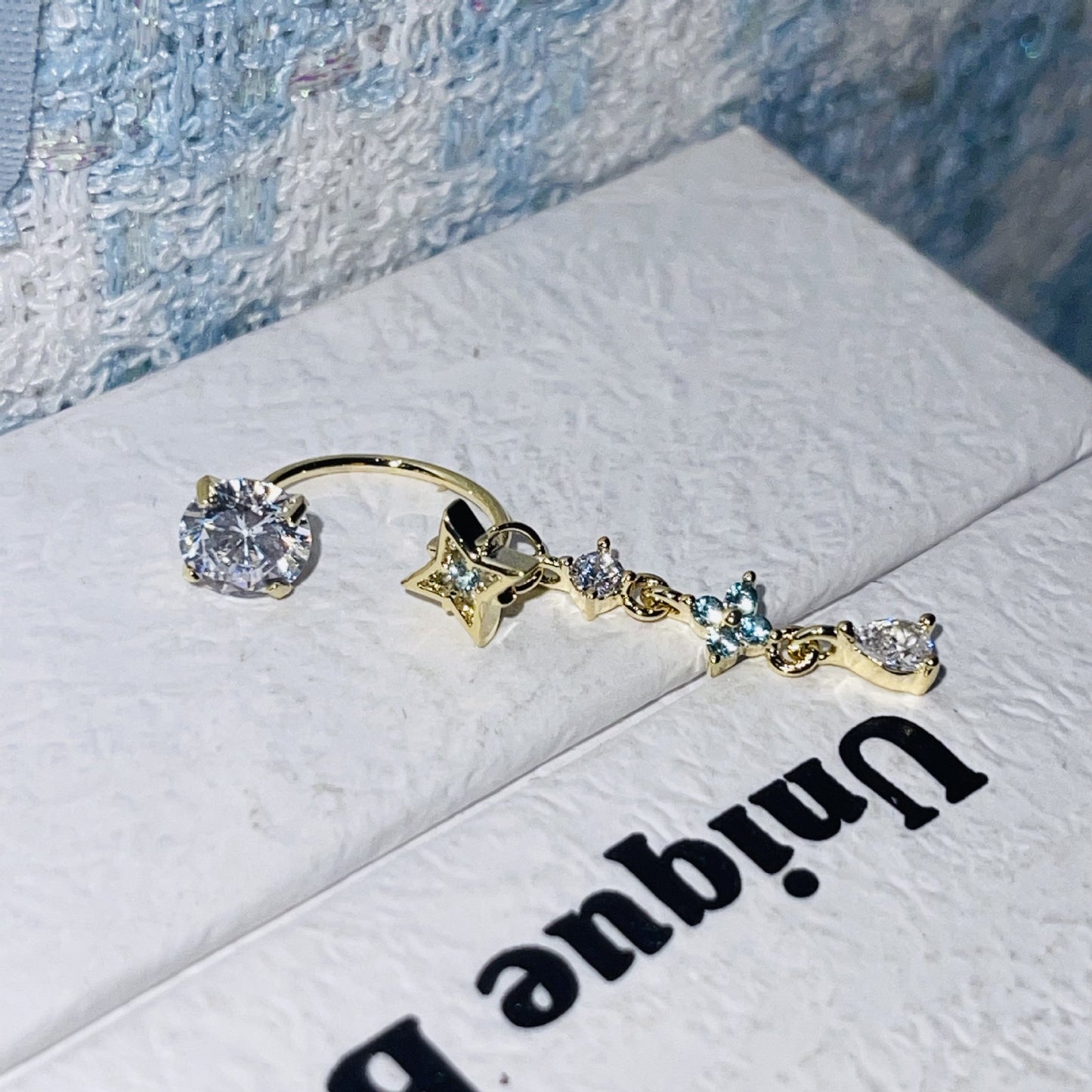 Steel Ear Bone Series Collection Clip Flash Earrings