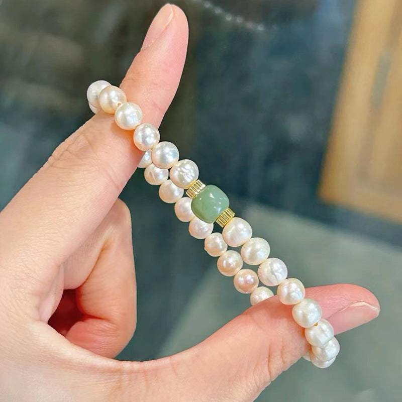 Pearl Female Niche High-grade Temperament Jade Chinese Style Bracelets