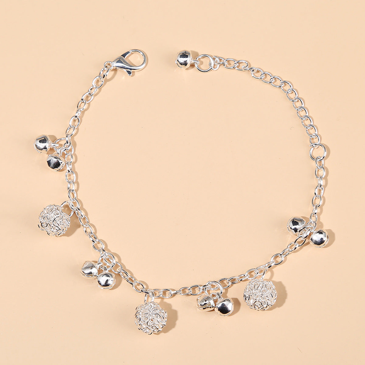 Women's Scenic Spot Imitation Sier Hollow Ball Bell Bracelet