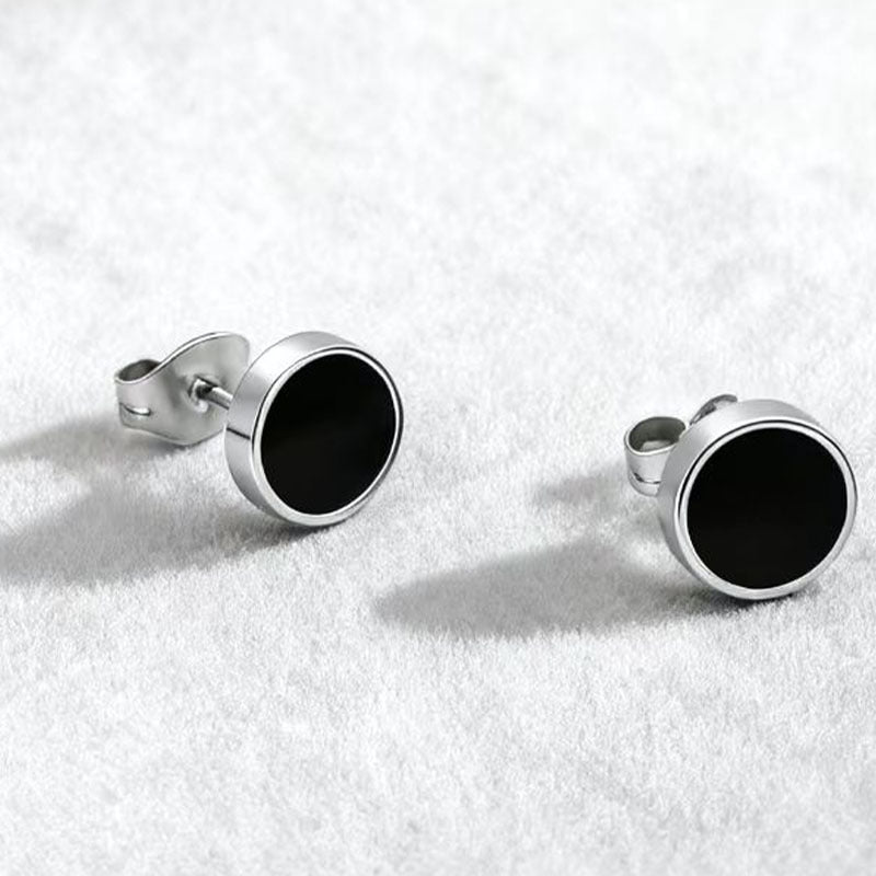 Men's Steel Ear Clip Simple Personality Retro Light Luxury Stud Earrings