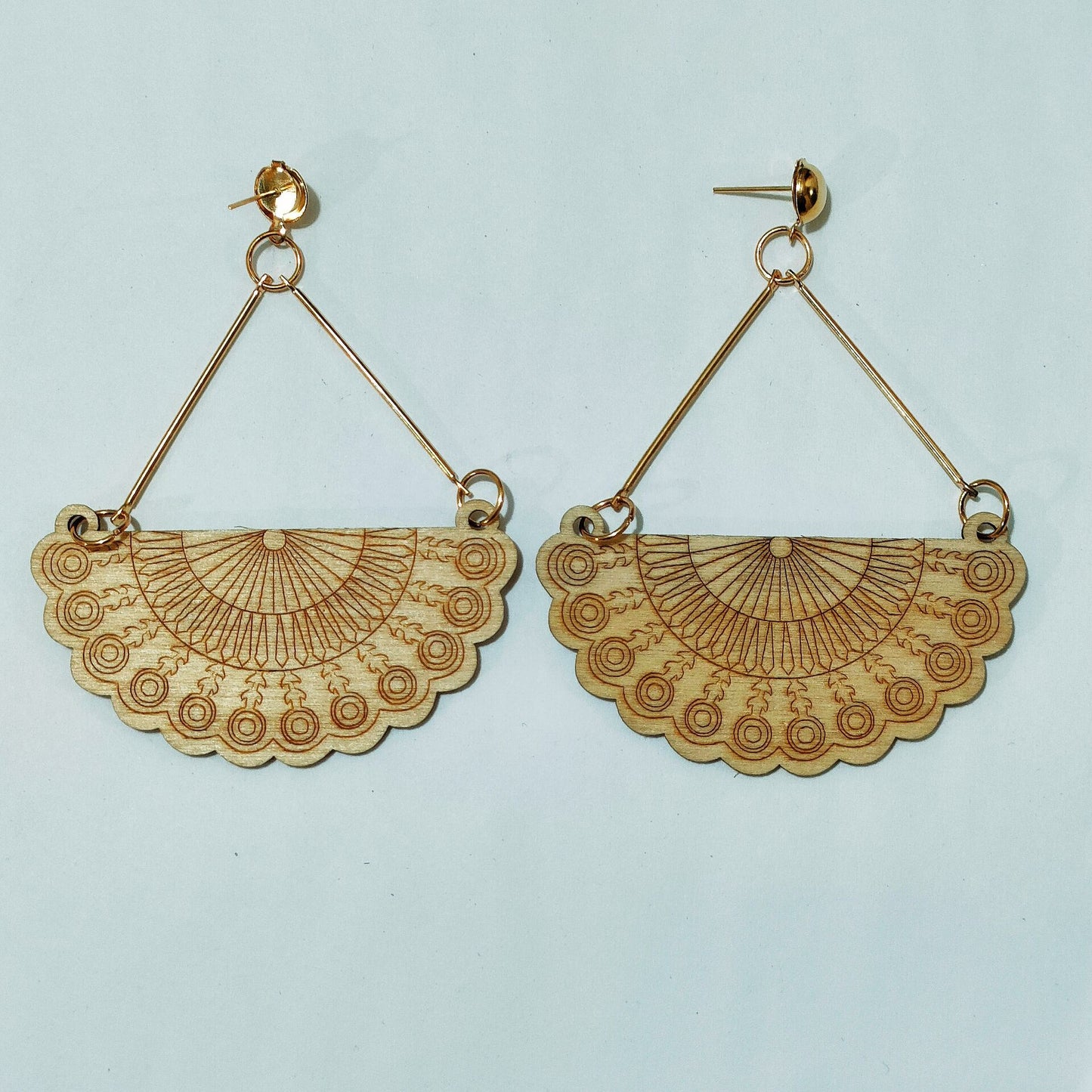 Geometric Printing Temperament Personality Trendy Exaggerated Ear Earrings