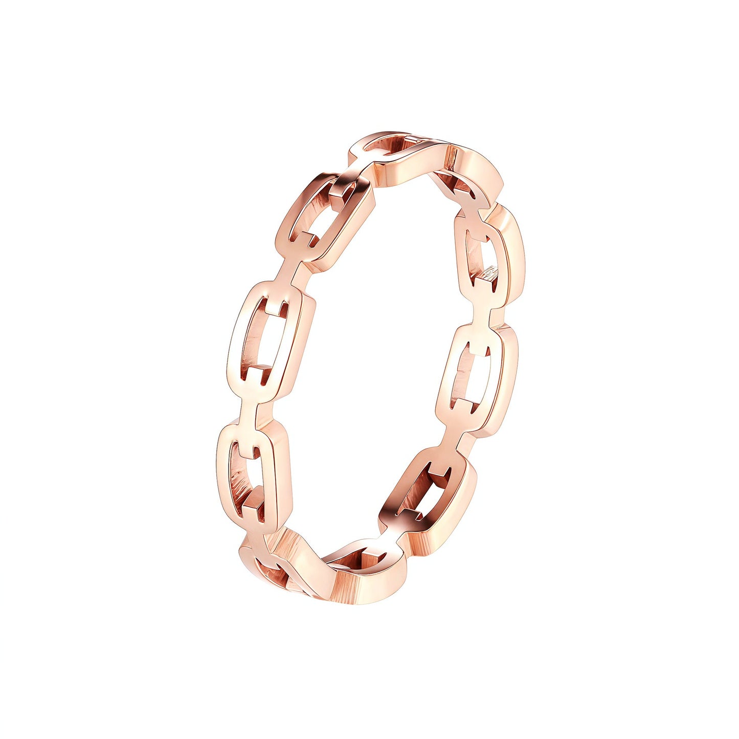 Women's Couple Fashion Personality Hollow Out Chain Design Rose Ring