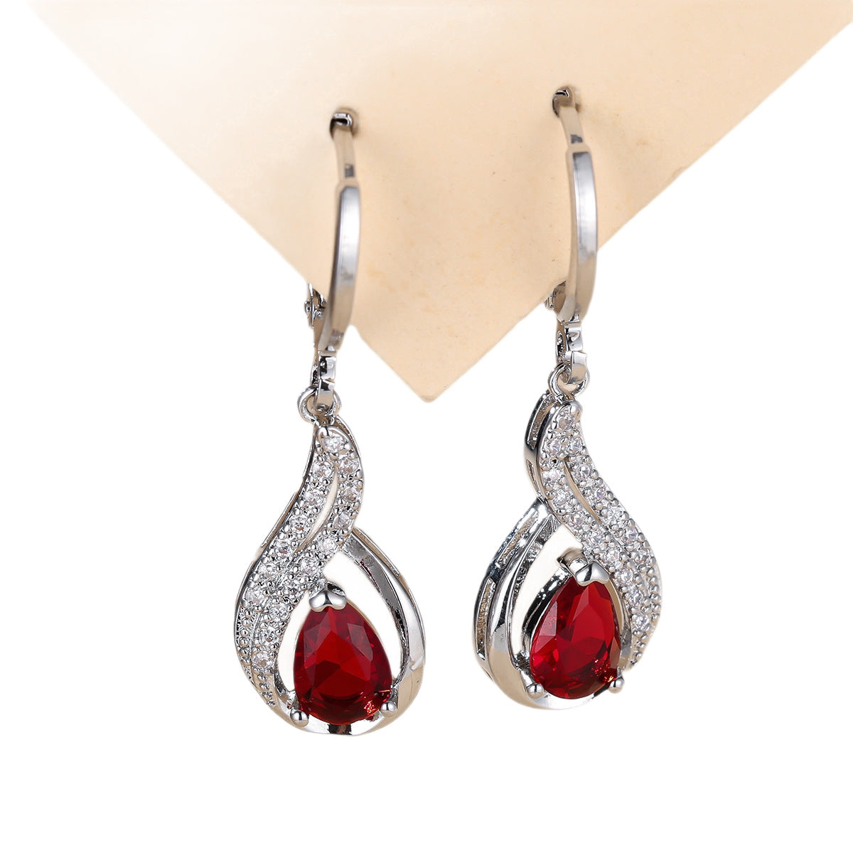Stylish Water Drop Zircon Lady Temperament Earrings