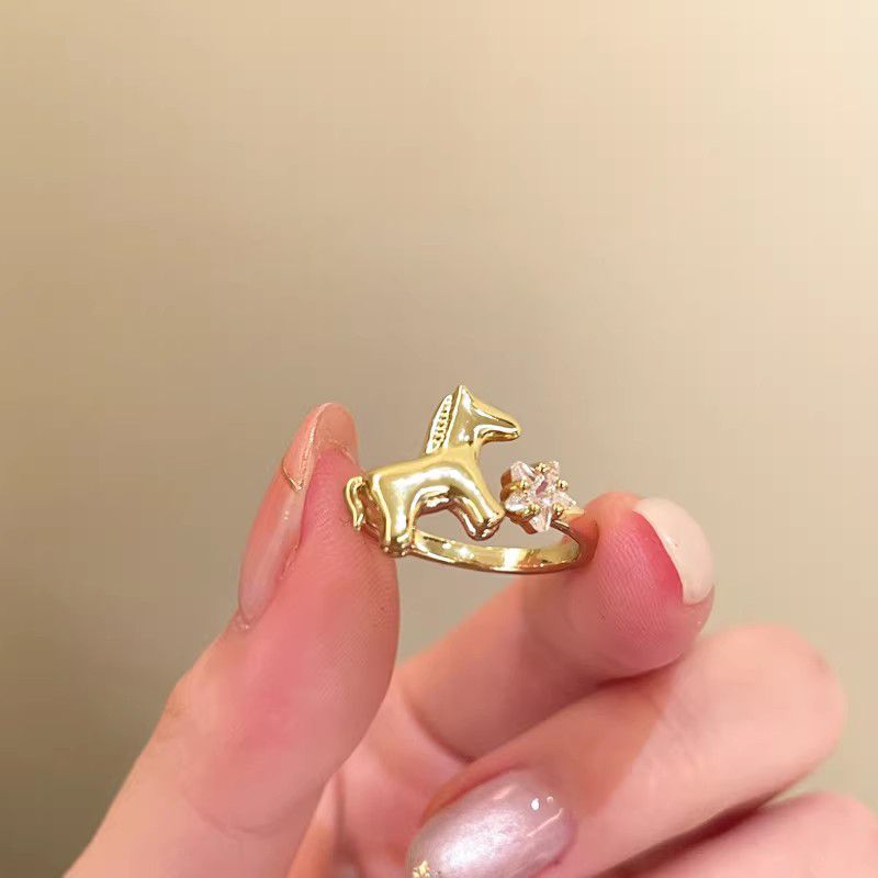 Zircon Simple Female Opening Adjustable Index Finger Light Luxury Rings