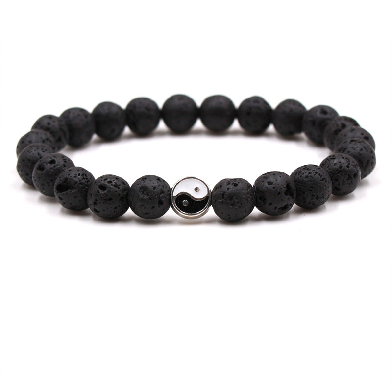 Women's & Men's Stone White Turquoise Volcanic Rock Gossip Bracelets