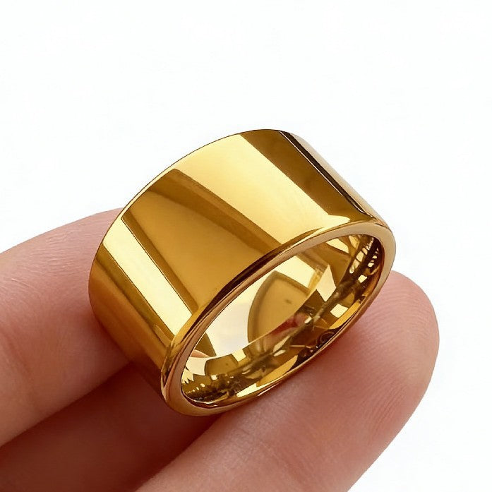 Men's Fashion Simple Titanium Steel Personalized High-grade Flat Ring