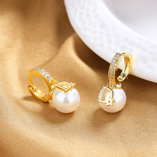 Women's Vintage Pearl High-grade Light Luxury Temperament Earrings