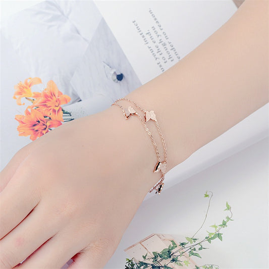 Women's Fashion Titanium Steel Butterfly Colorfast Personality Bracelets