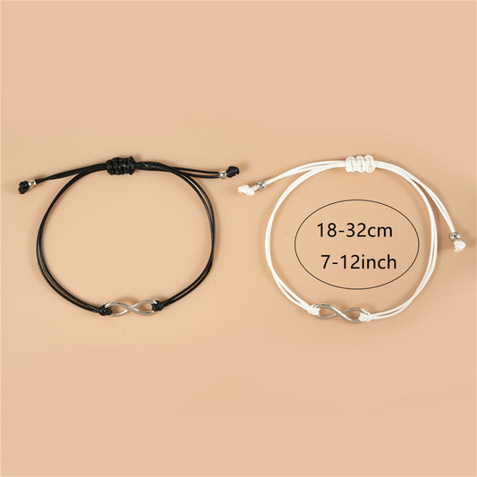 Card Simple Alloy Infinite Hand-woven Adjustable Bracelets