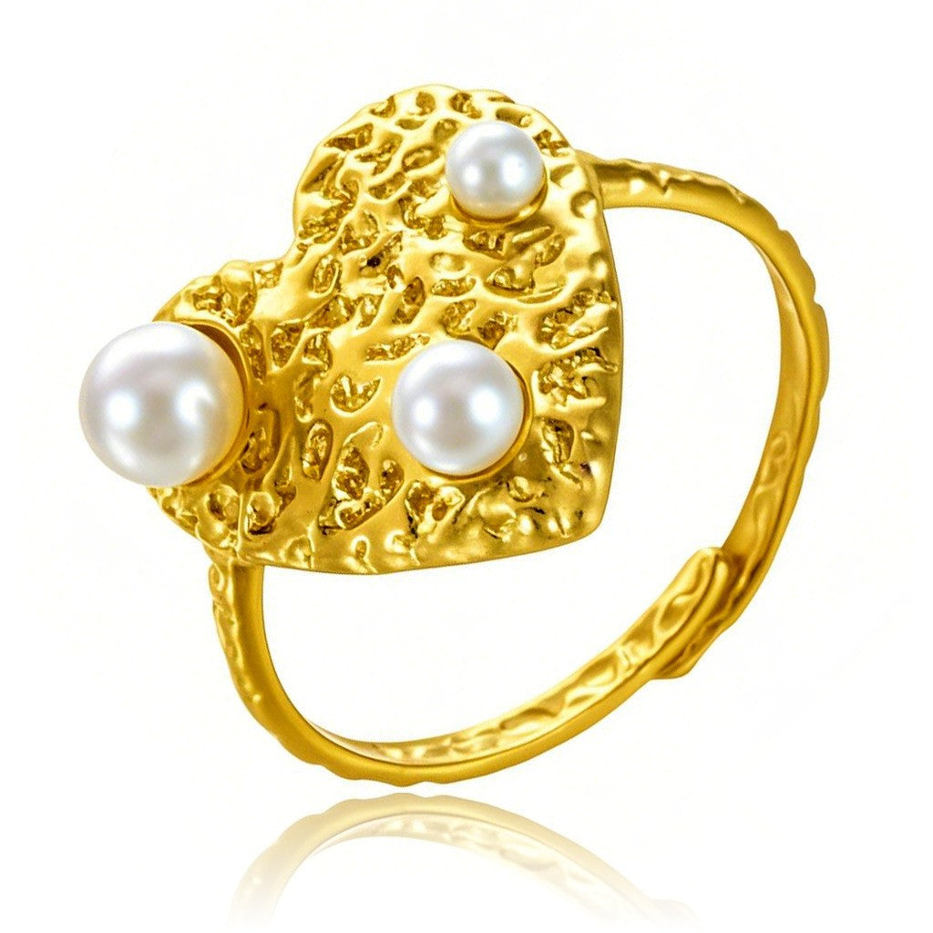 Stainless Steel Irregular Line Love Heart-shaped High-grade Ring