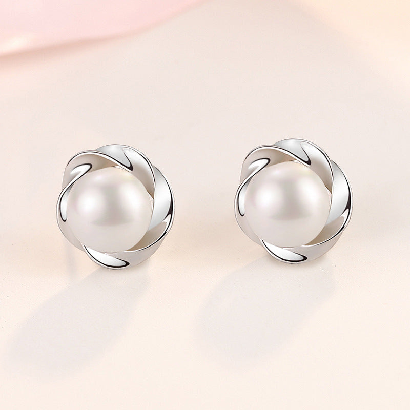 Flower Pearl Rose Korean Style Fashion Rings