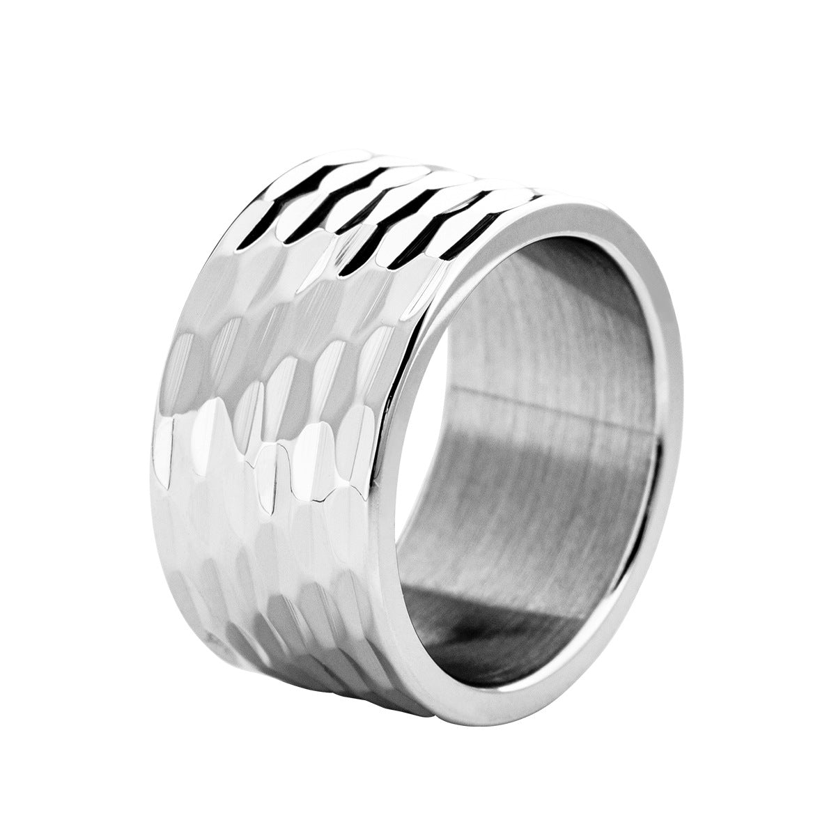 Men's Ornament Wide Beating Pattern Big Thumb Rings