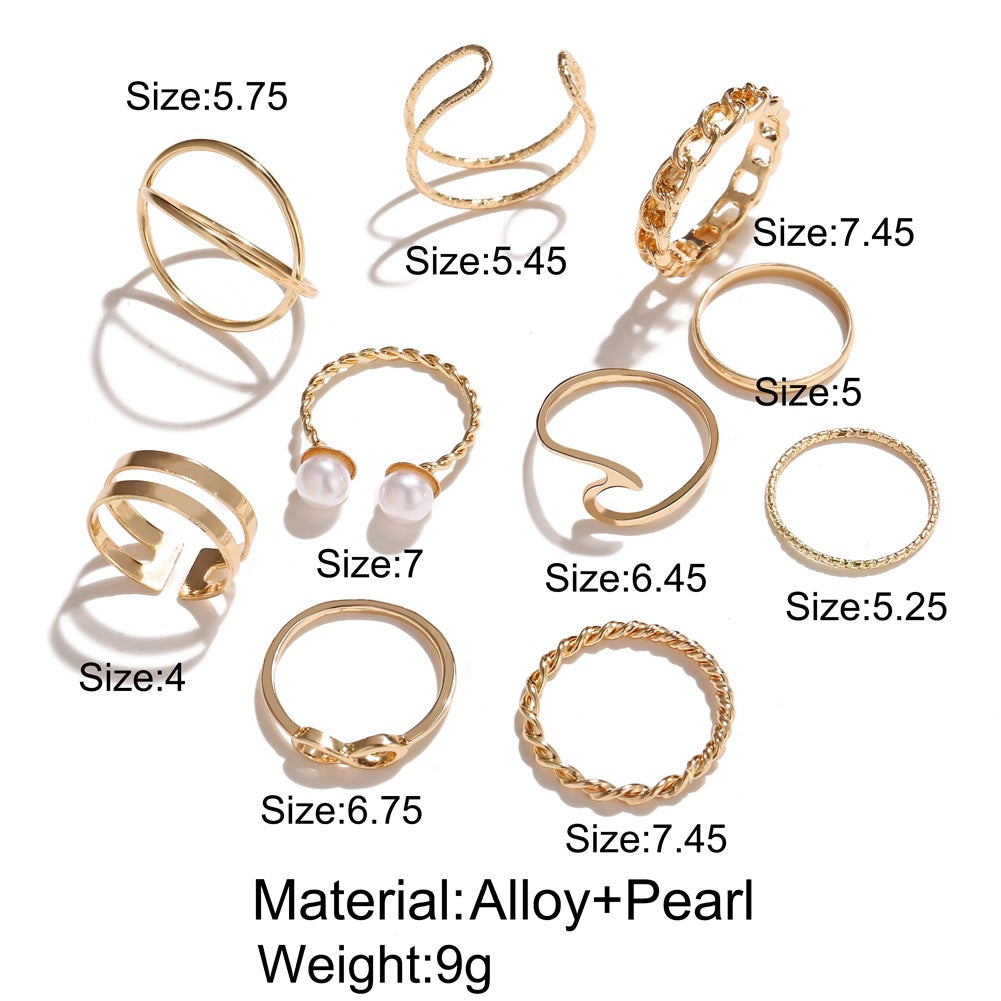 Retro Elegant High-grade Fashion Open Two Pearl Rings