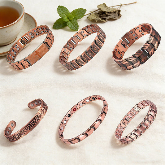 Red Copper Couple Magnet Detachable Magnetic Therapy Fashion High Bracelets