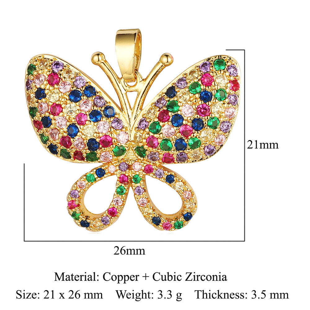 Dolphin Goldfish Copper Zircon Butterfly Rabbit Ear Pendants