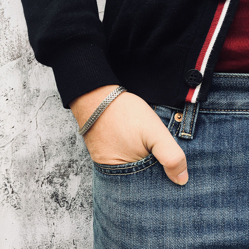 Men's Stainless Steel Keel Chain Trendy Hip Hop Bracelets