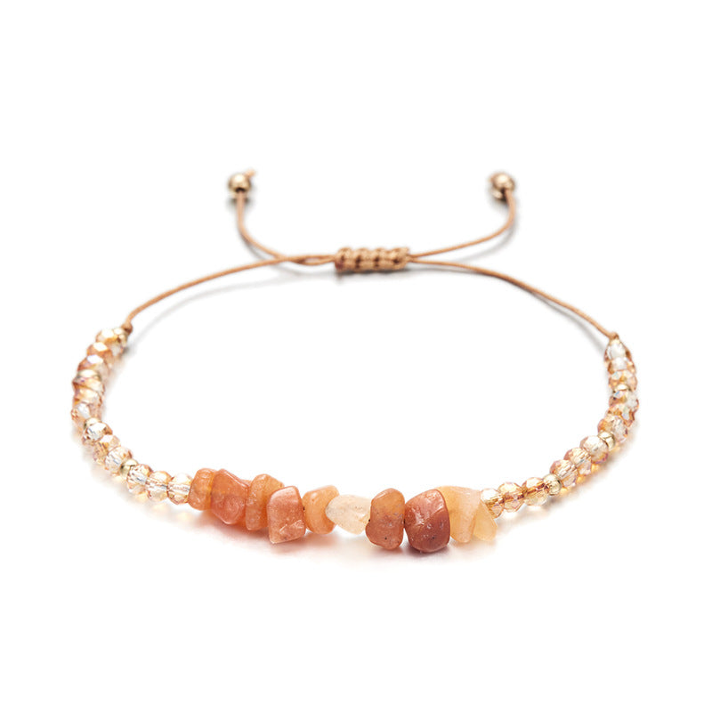 Hand-woven Gravel Irregular Crystal Mixed Adjustable Bracelets