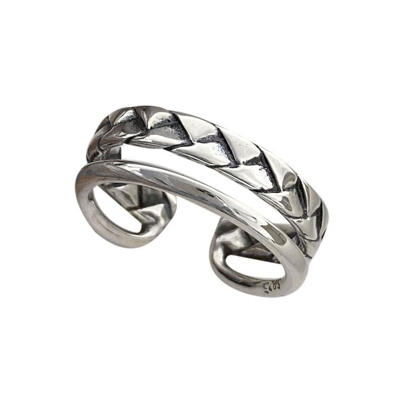 Twist Open-end Little Finger Simple Trendy Distressed Niche Rings