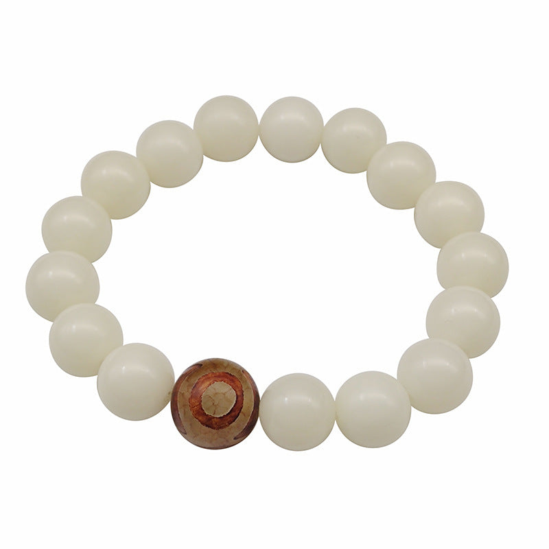 Women's Spot White Jade Bodhi Root Tibet Beads Buddha Bracelets