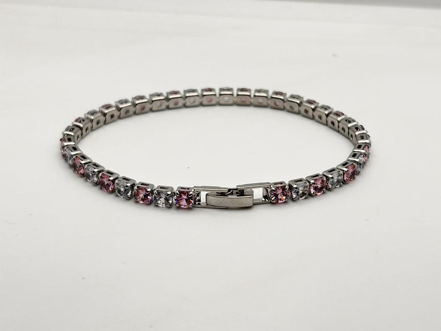 Contrast Color Full Diamond Tennis Fashion Personalized Minority Exquisite Temperament Bracelet