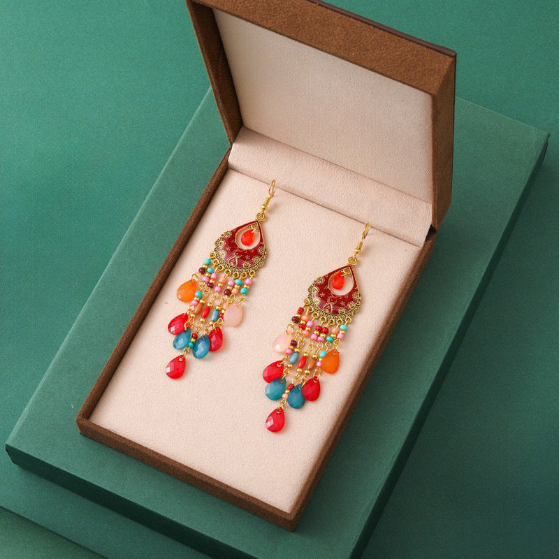 Fringe Spring Holiday Ethnic Colorful Yunnan Earrings