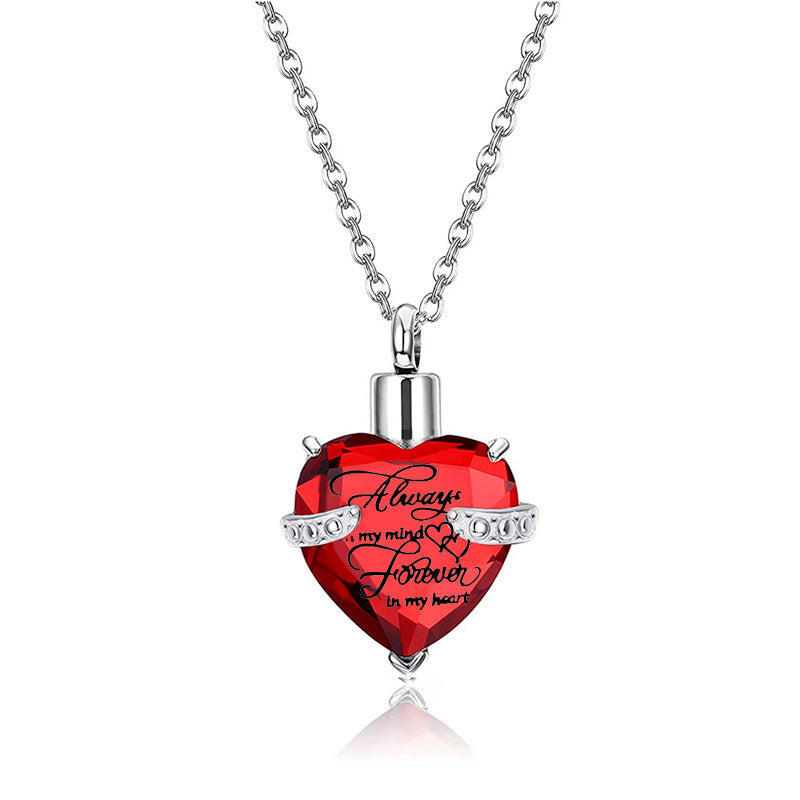 Heart-shaped Crystal Month Birthday Stone Casket Pendants