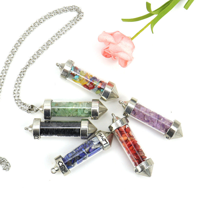 Colorful Gravel Ing Bottle Cone Love Necklaces