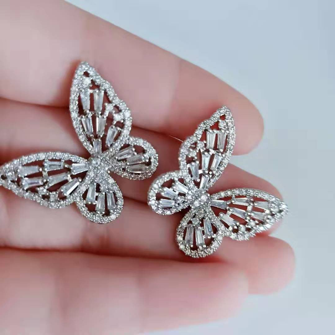 Fashion Zircon Elegant Butterfly Trendy Frosty Rings