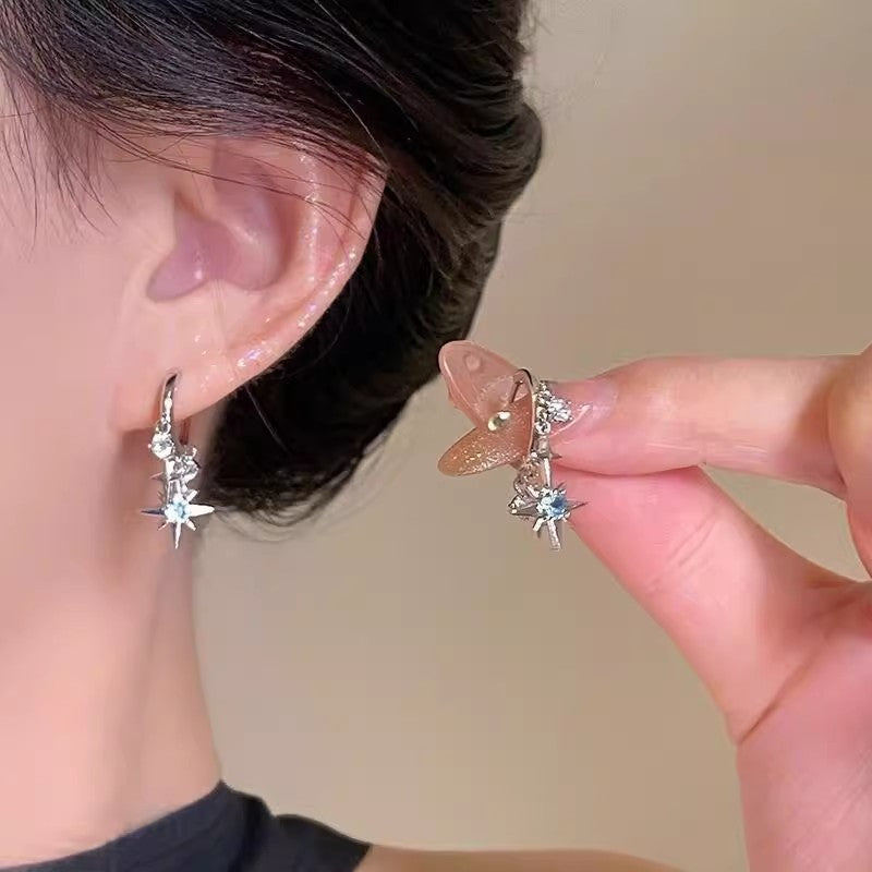 Fashionable Double Layer Hollow Zircon Circle Ear Buckle