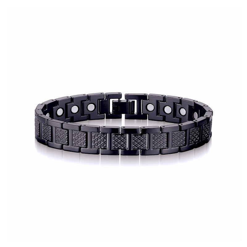 Women's & Men's Adjustable Titanium Steel Curved Can Carve Writing Stainless Gold Bracelet