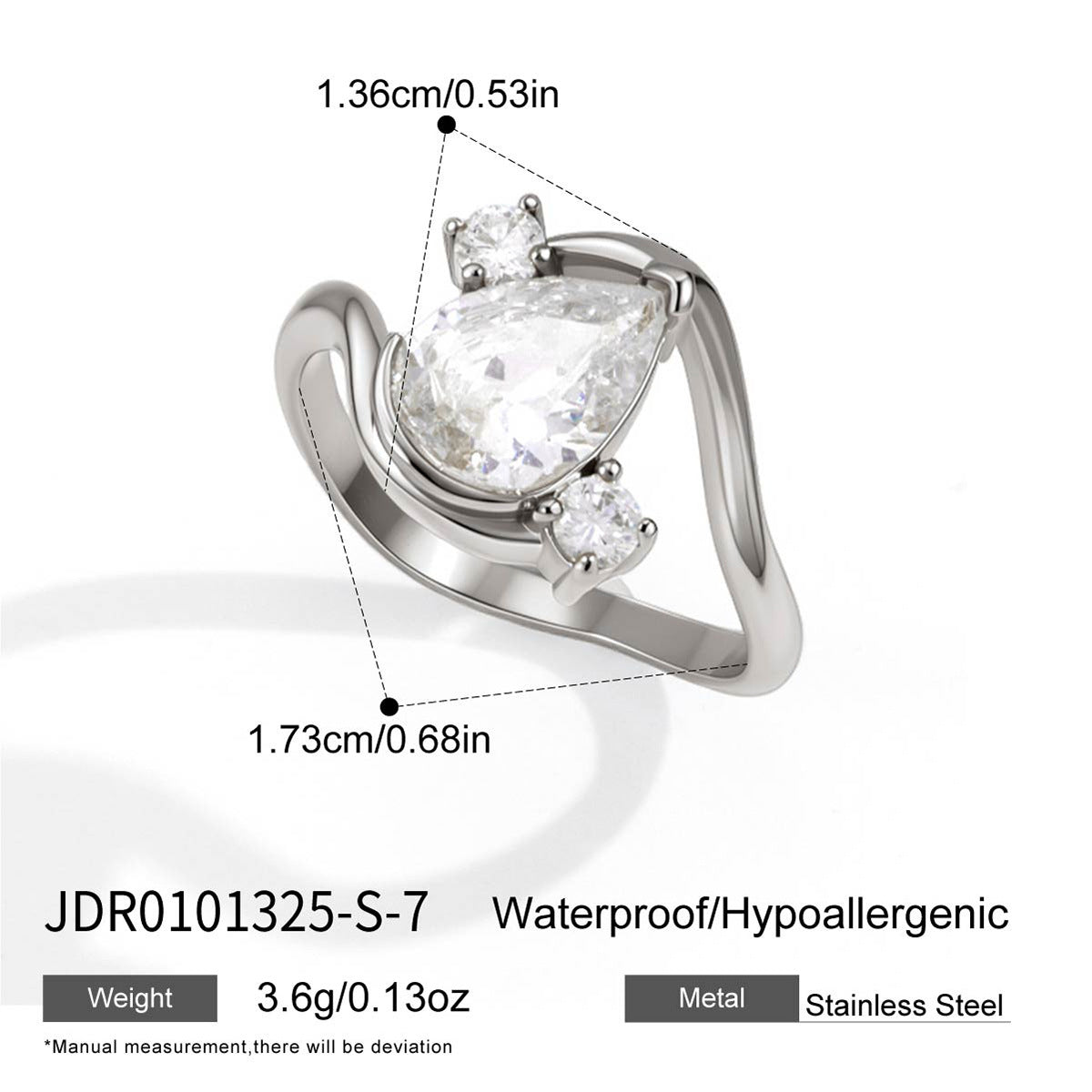 Zircon Niche High Sense Titanium Steel No Fading Female Light Rings