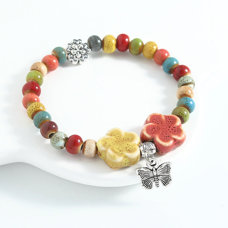 Ethnic Style Ceramic Beaded Artistic Ancient Bracelet