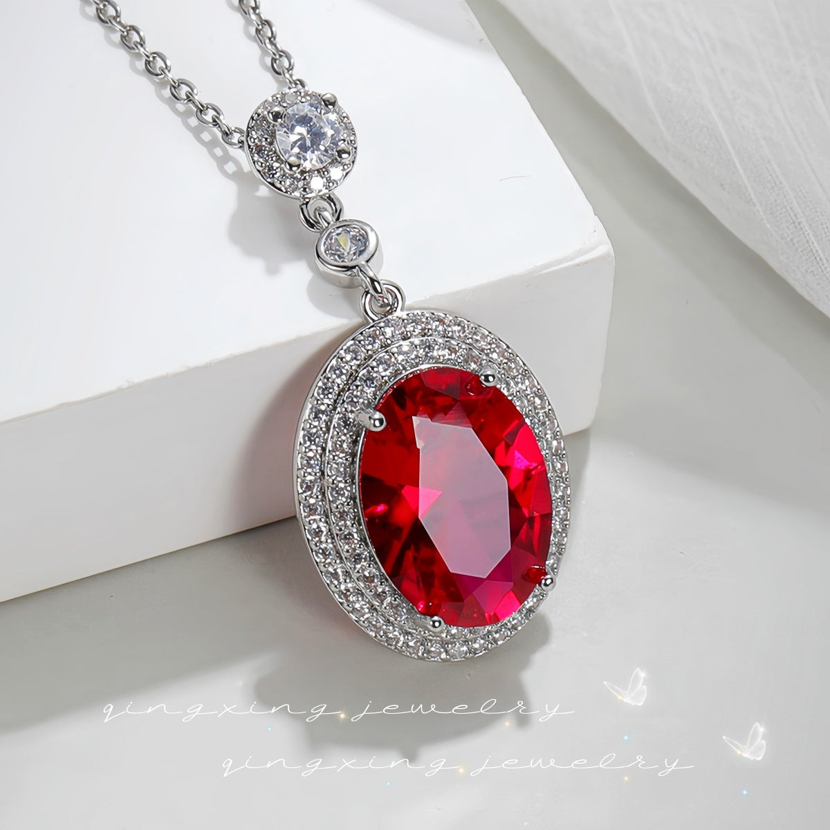 Zircon Fashion High Sense Red Corundum Pendants