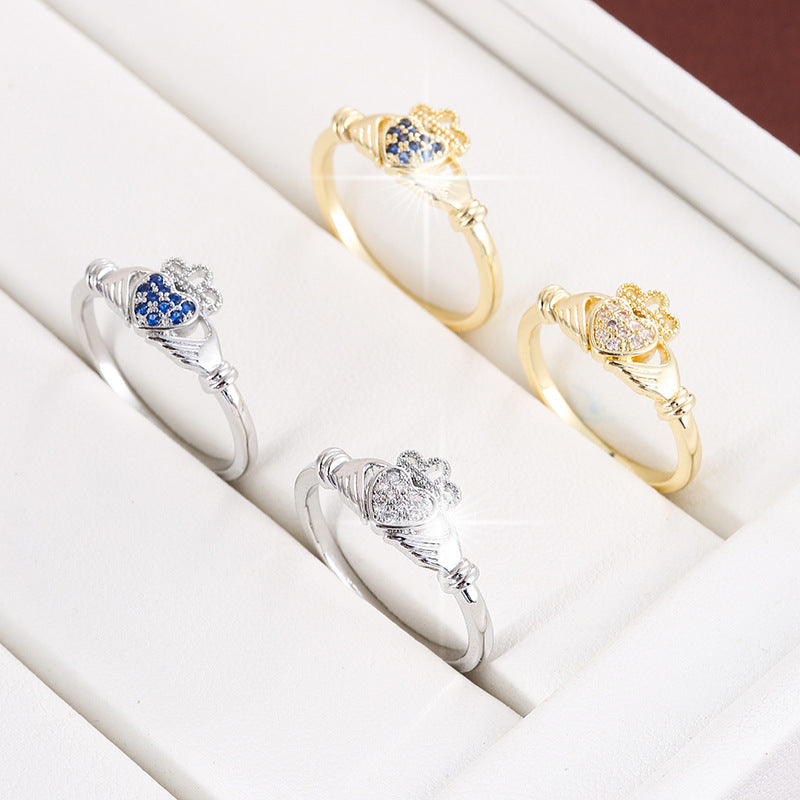 Women's Love Proposal Pure Copper Exquisite Light Luxury Wedding Ring