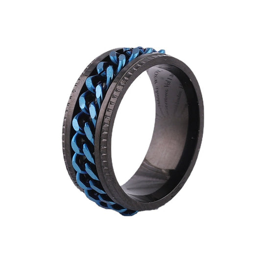 Men's Titanium Wind Does Not Fade Design Rings