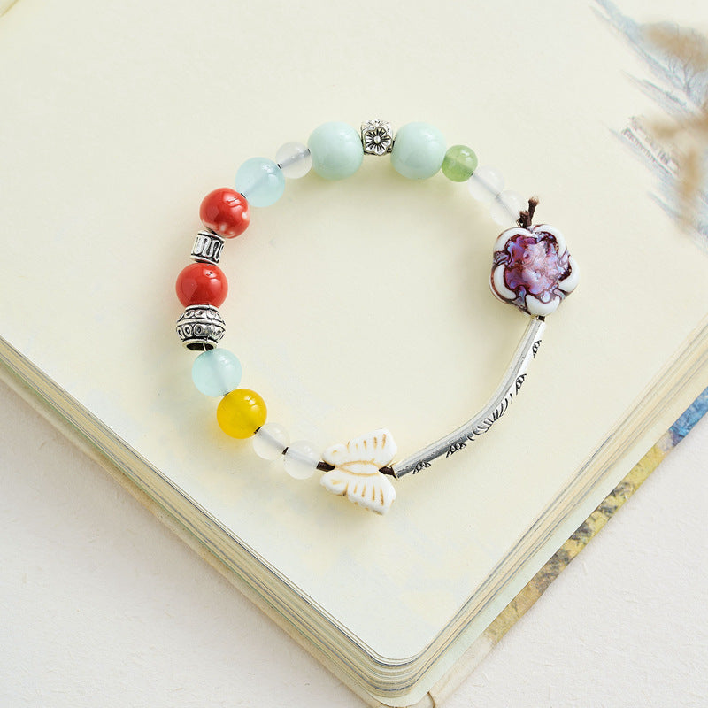 Chinese Natural Stone Porcelain Minimalist Female Bracelets