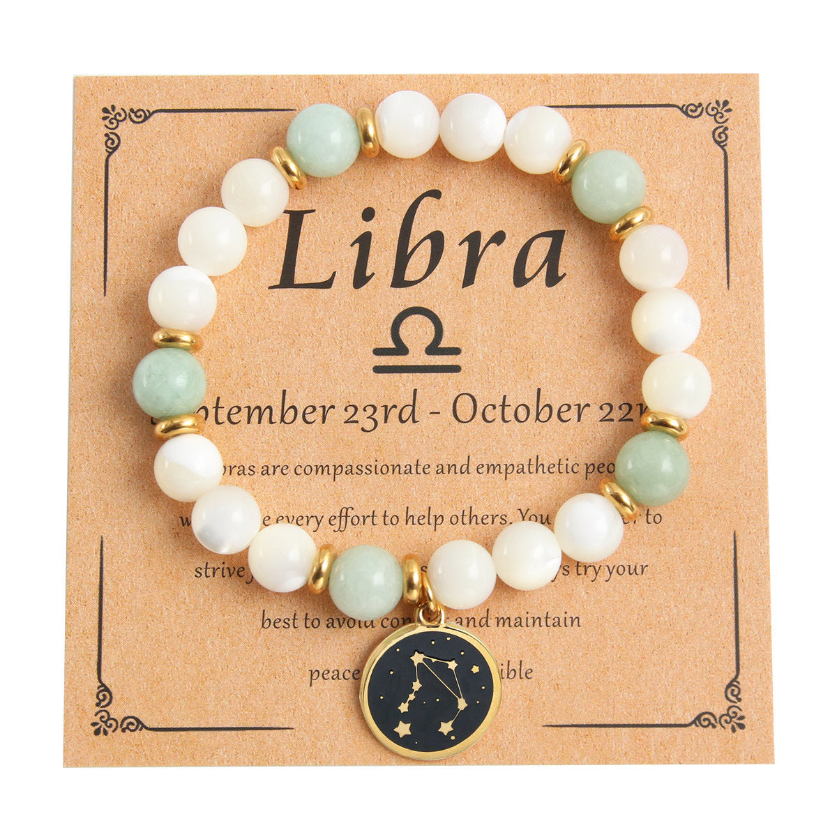 Beaded With Card Round Stainless Steel Gold Plated Drop Oil Bracelets