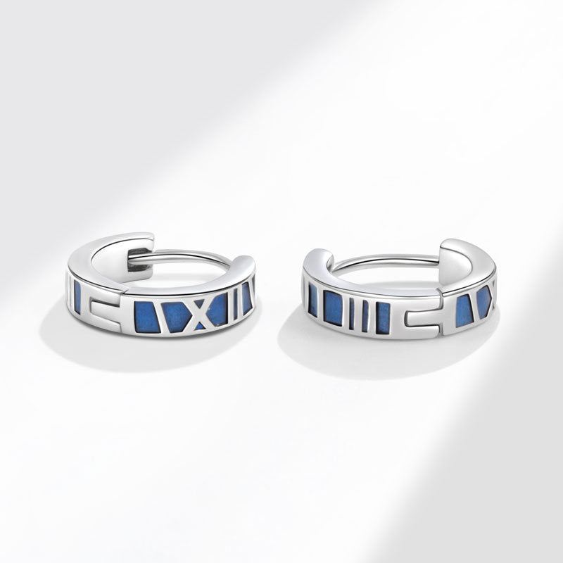 Men's Ear Clip Trendy Neutral Simple Stylish Blue Earrings
