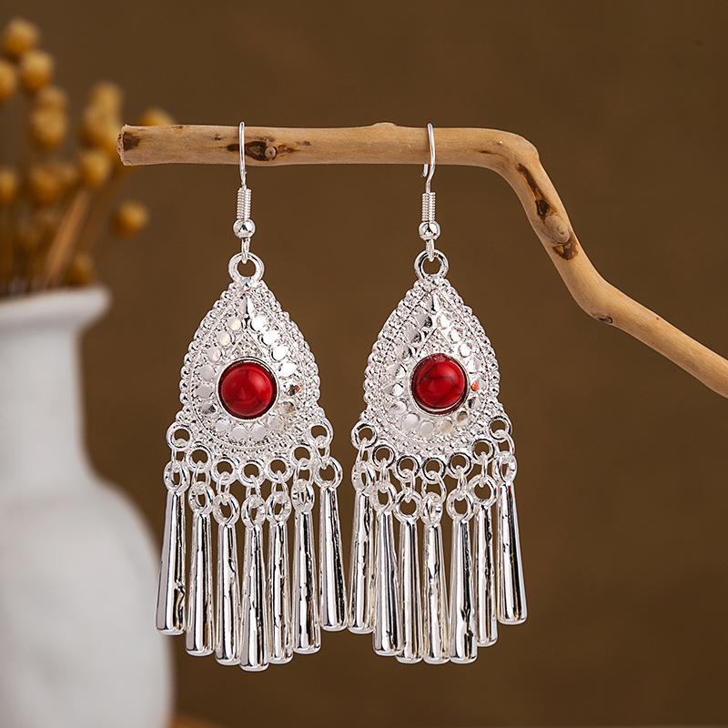 Miao Sier Personality Hollow Out Leaf-shaped Fashion Earrings