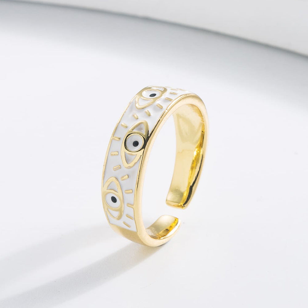 Oil Dripping Devil's Eye Open Adjustable Rings